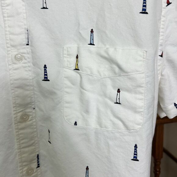 J. Crew Men's Slim Flex Oxford XL White Multicolored Nautical Preppy - Picture 3 of 8